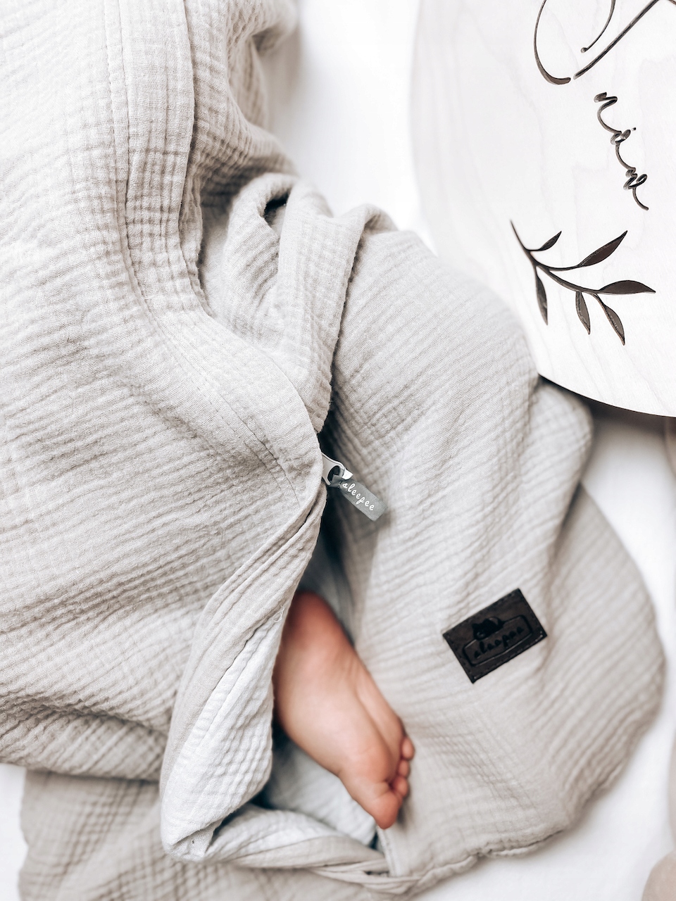 Śpiworek Niemowlęcy Muślinowy Dwustronny Bawełniany 0-4msc BEŻOWY Bohater brak