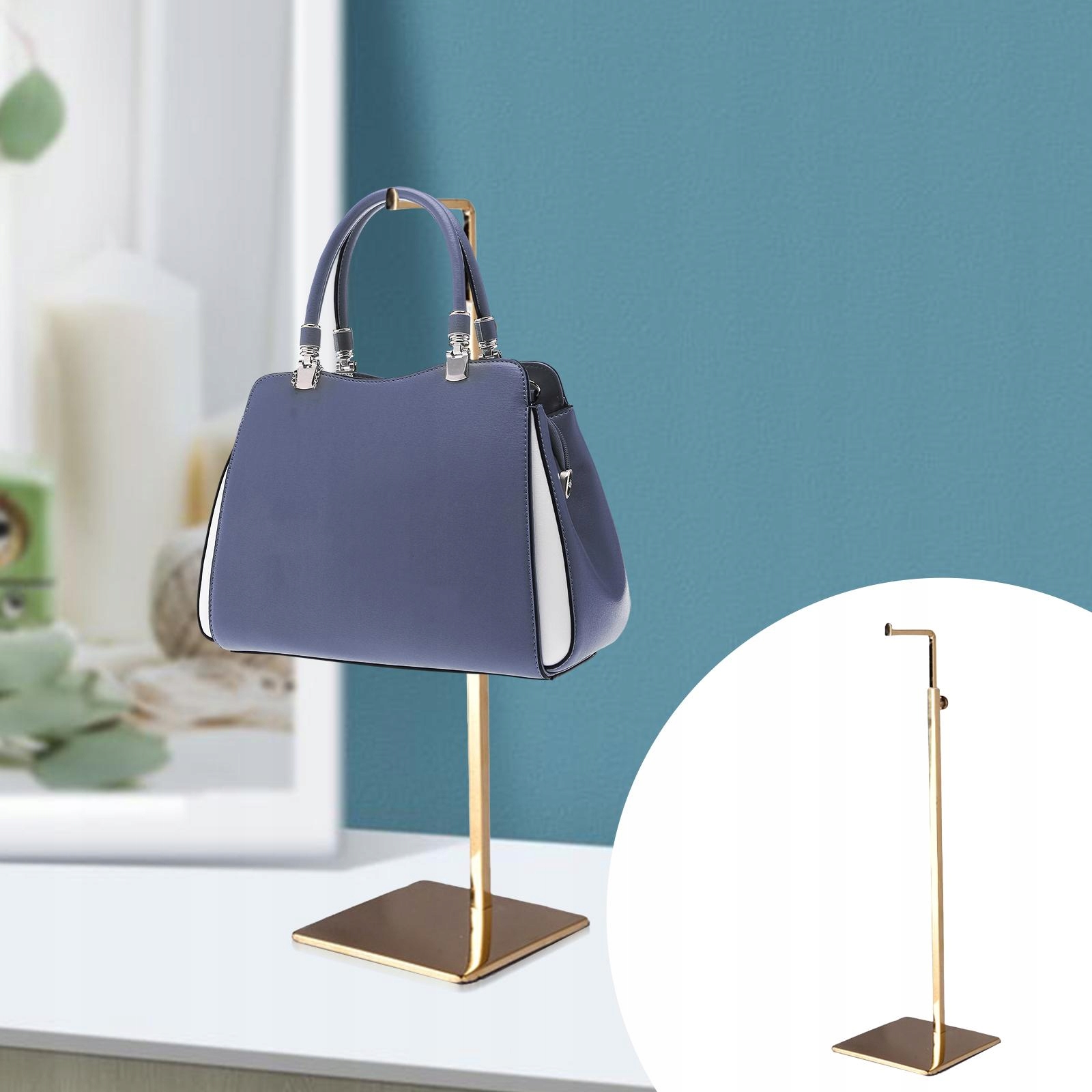 Modny stojak na torebki Regulowany złoty EAN (GTIN) 0696568214210