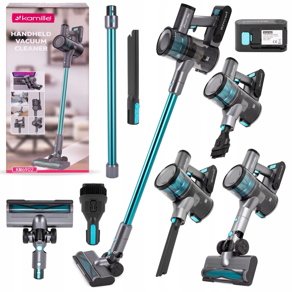 Vertikálny vysávač Kamille KM6902 strieborný/sivý