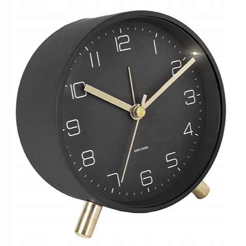 Budík, stolní hodiny s Led podsvícením na baterie, černý Lofty