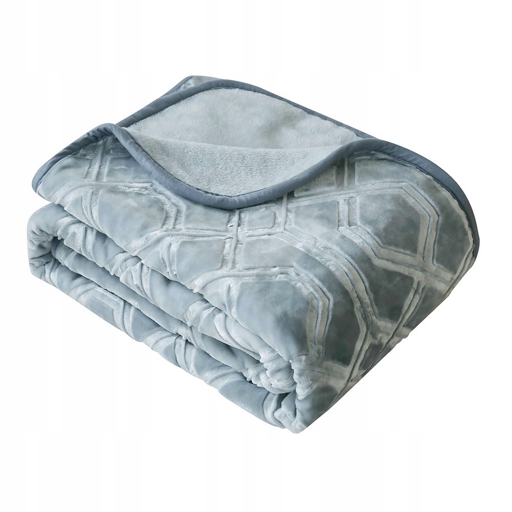 Akrylová deka Vito 160x200 šedá, lisovaný geometrický přehoz