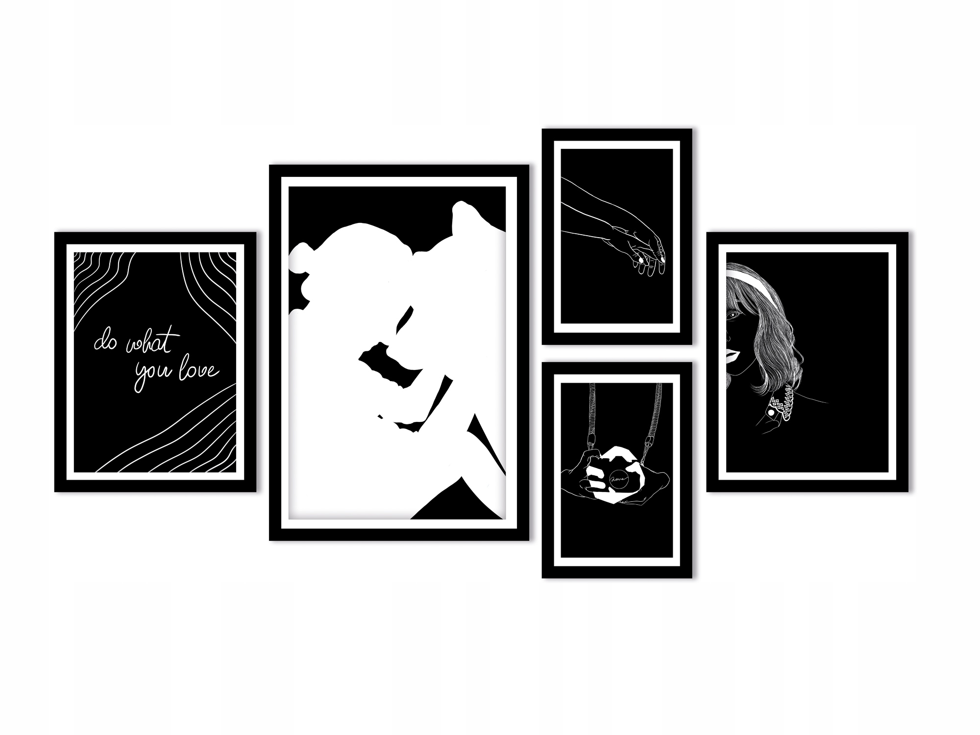 

Plakaty w ramie duże 5szt. - Do What You Love