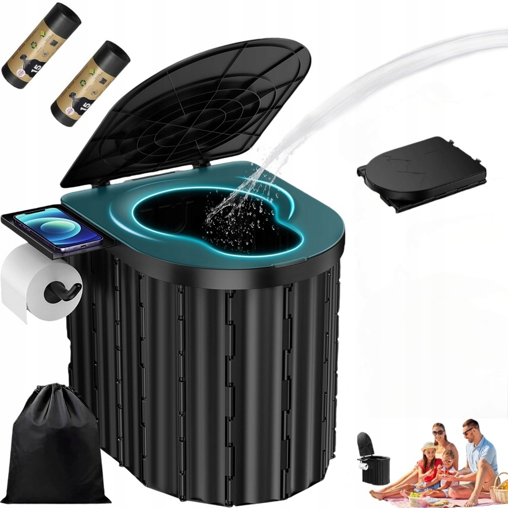 Turistická Přenosná Bivakovací Toaleta Skládací Wc 20 L 200 Kg Kemp