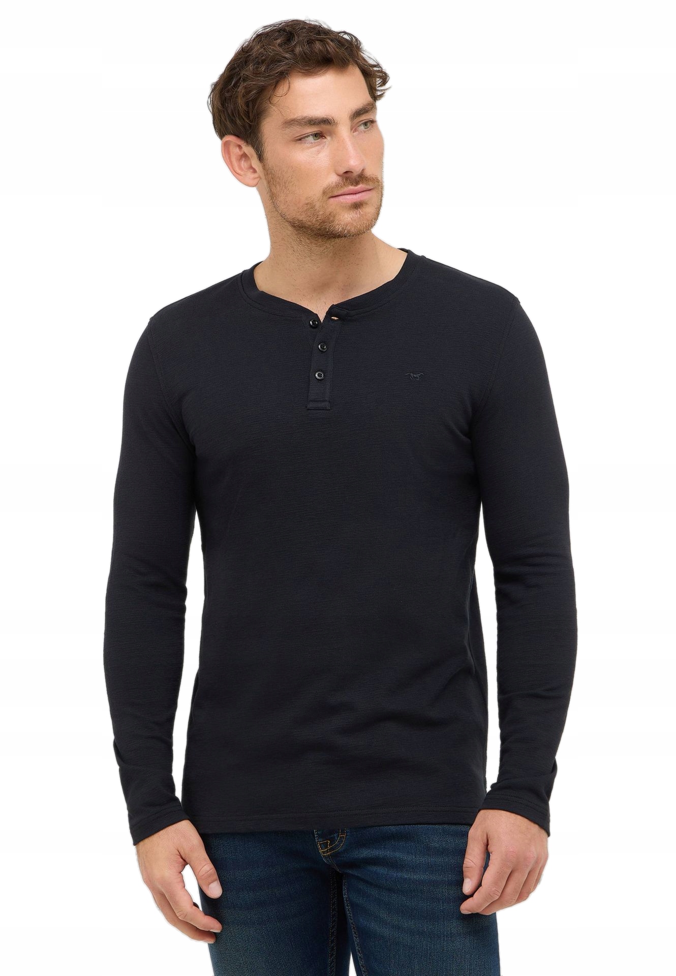 Tričko S Dlouhým Rukávem Longsleeve Pánské Černé Bavlněné Mustang S