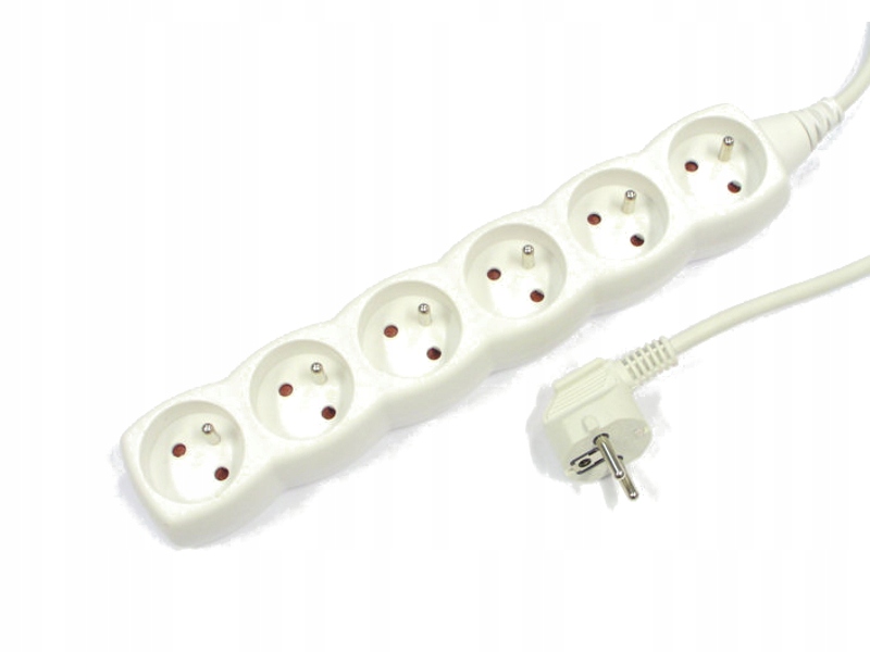 Przedłużacz 6 gniazd z uziemieniem 3m 10A 230V