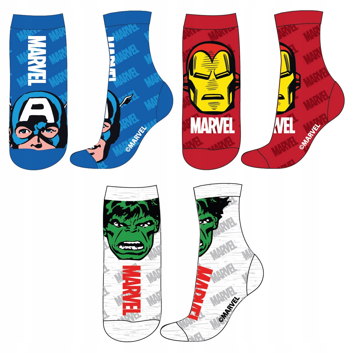 

R:31/34 Oryginalne Skarpetki Avengers Trzy Pary