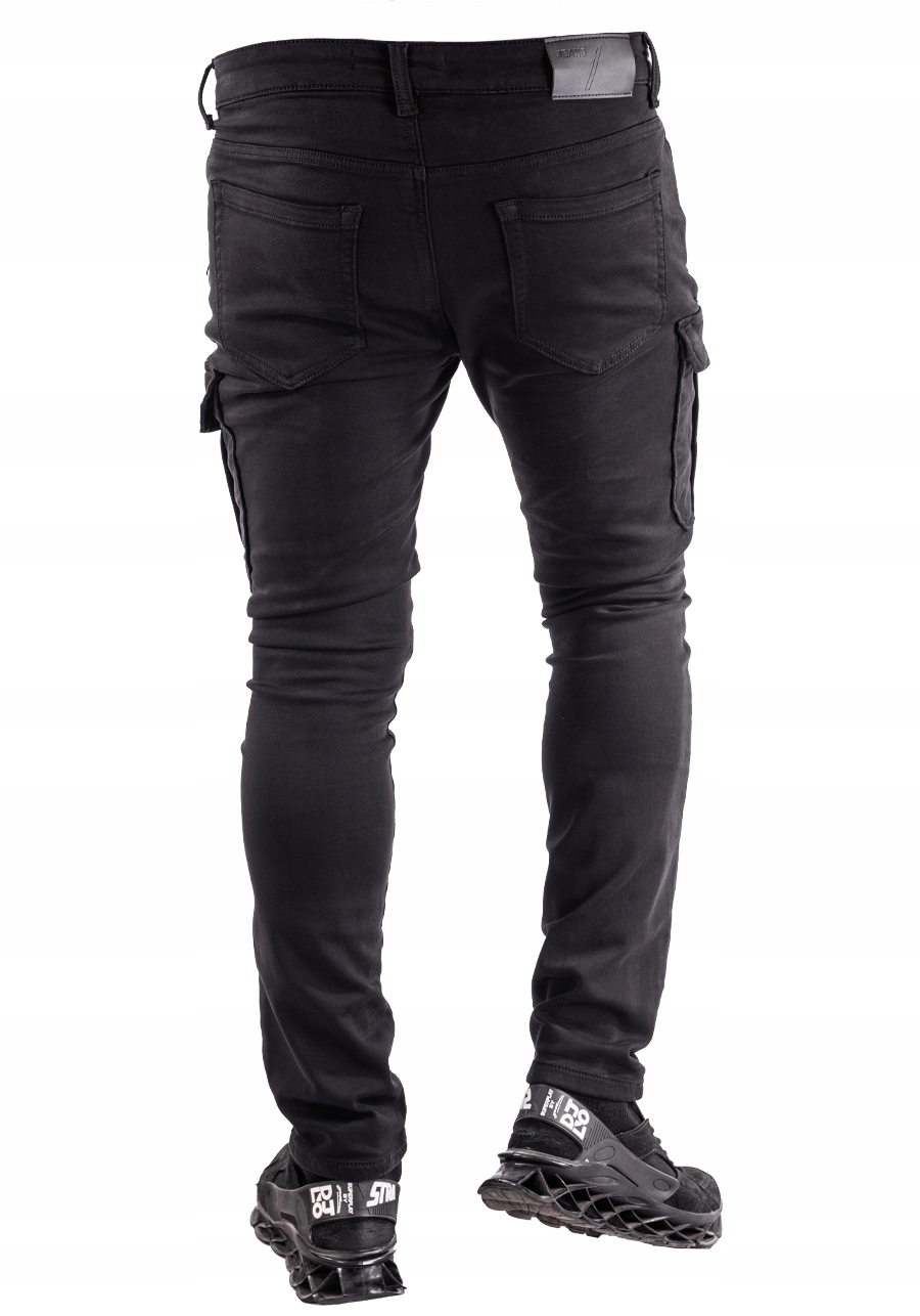 Spodnie męskie BOJÓWKI CZARNE wąska nogawka BERETI r.32 Rozmiar 32