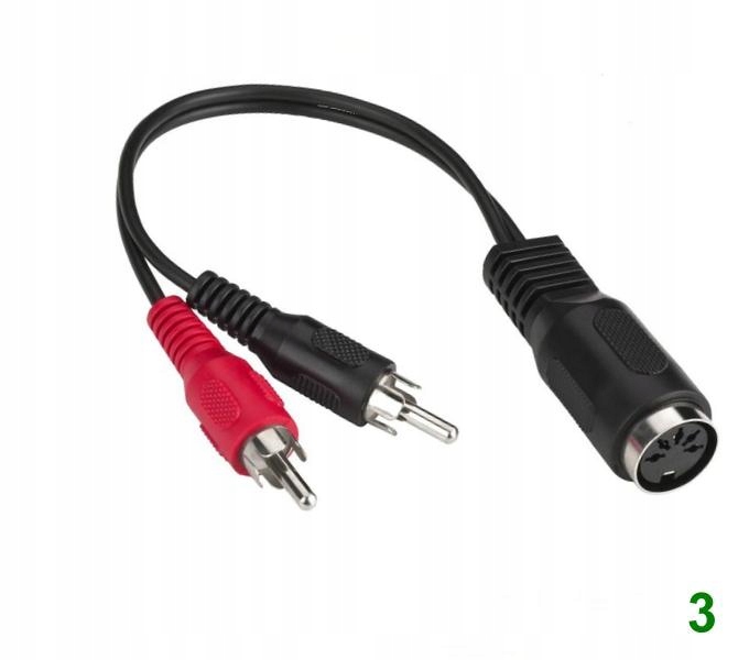 adapter DIN-5 545 gniazdo na 2 wtyki RCA chinch IN