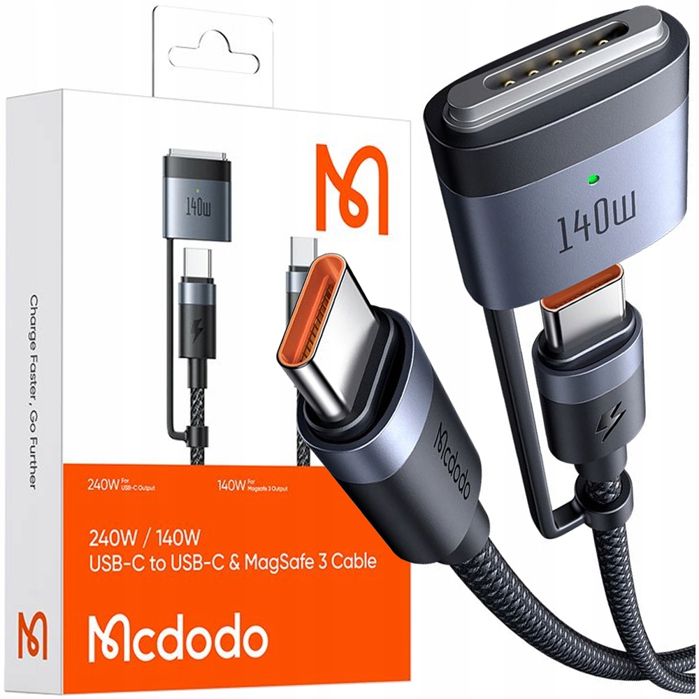 Mcdodo Nabíjecí Kabel Pro Macbook Air Pro Usb-c Magsafe 3 140W 2 M