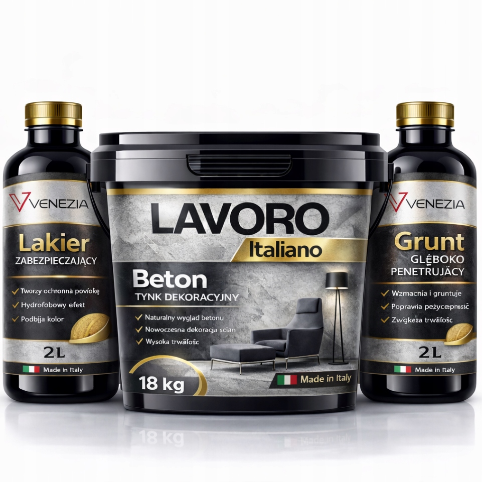 Architektonický Beton Talianska Dekoratívna Omietka 25 m2 Sada Lavoro Italiano