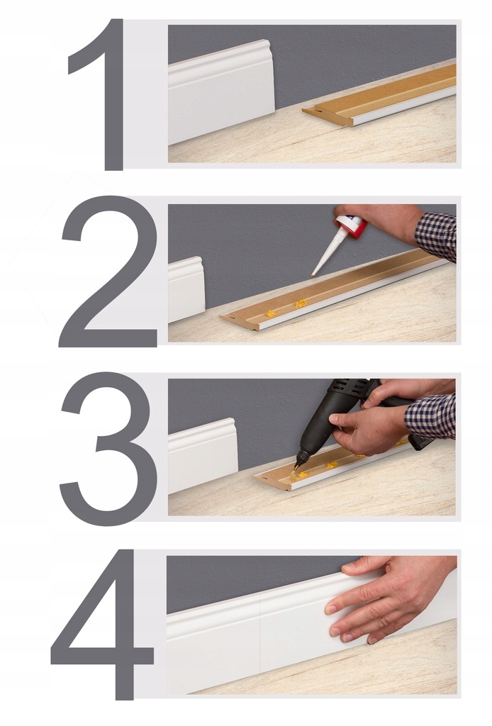 80x16 mm LISTWA PRZYPODŁOGOWA CZARNY WYSOKI POŁYSK MDF DEKORACYJNA COKÓŁ R2 Długość 100 cm