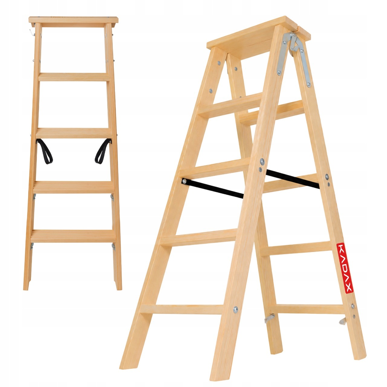 Maliarsky Drevený Rozstupový Rebrík 5 Stupňov, Skladací, Obojstranný