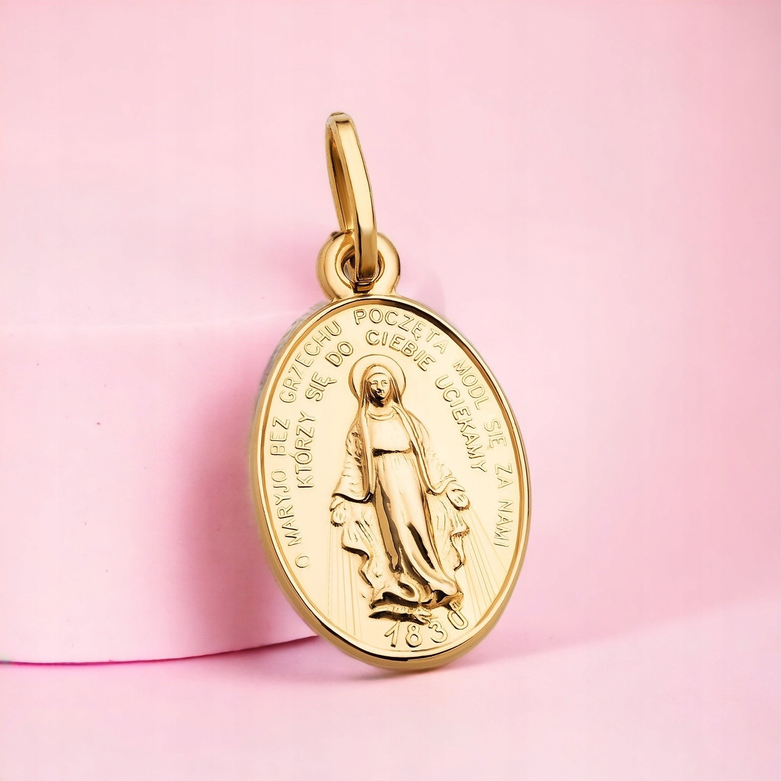 CUDOWNY POLSKI MEDALIK ZŁOTY MATKA BOSKA 585 24H Marka Czajkowska