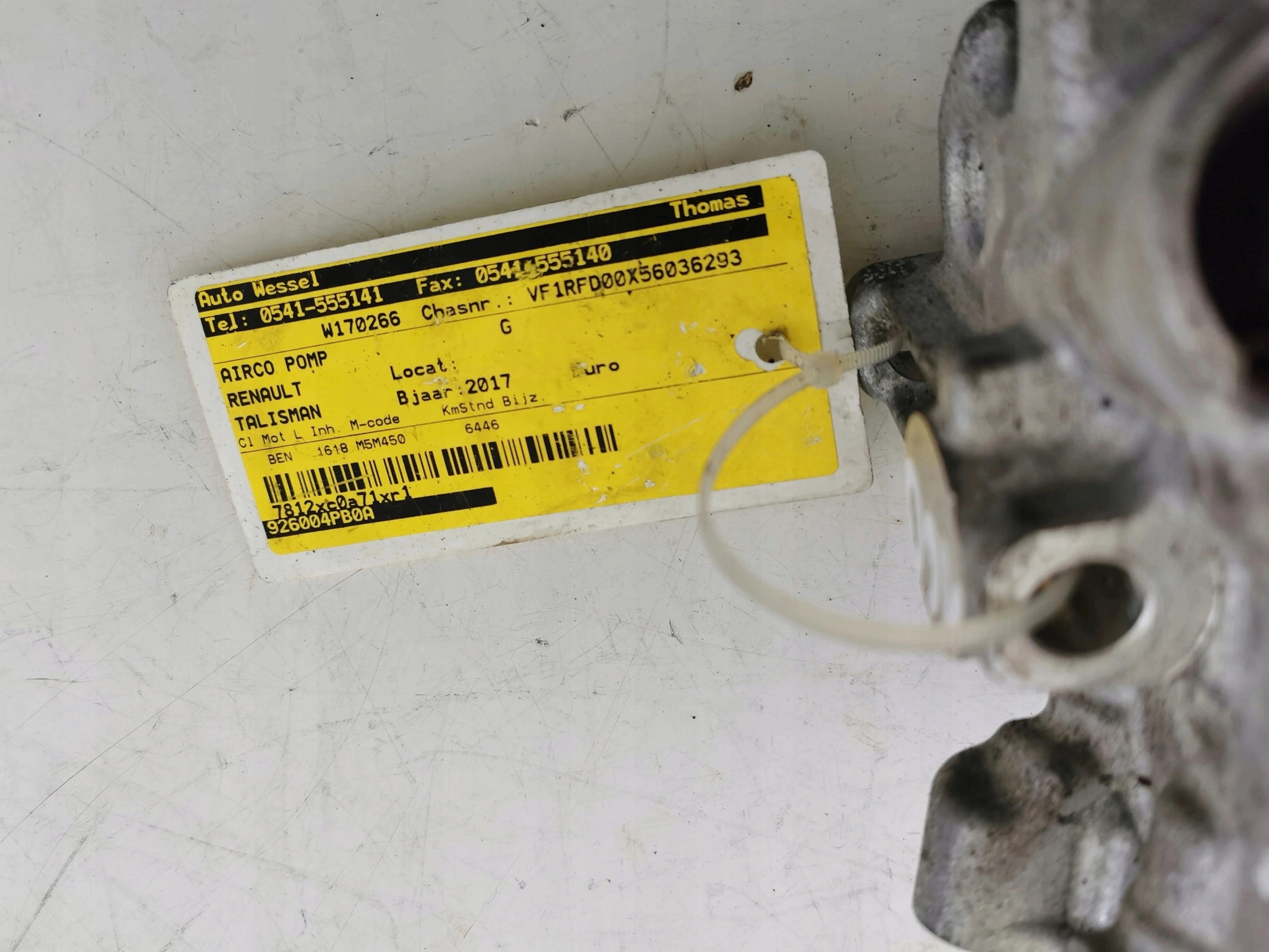 RENAULT TALISMAN 1.6B 926004PB0A GE447160-8411 KOM