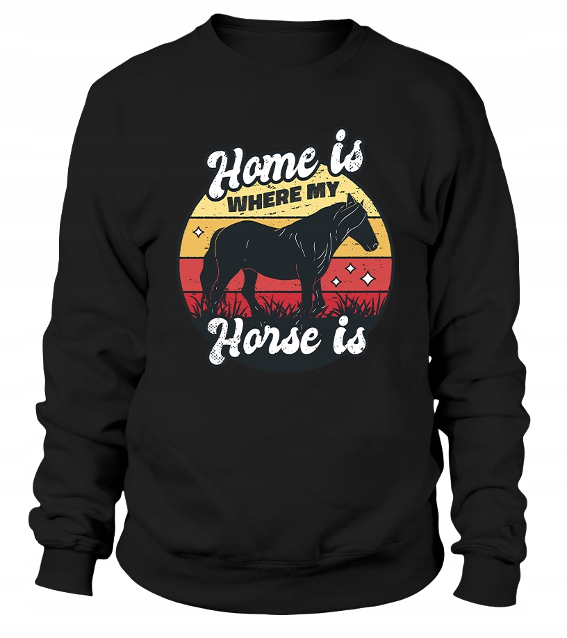 Dámská Mikina Můj domov je tam, kde je můj kůň, velikost 2XL, černá