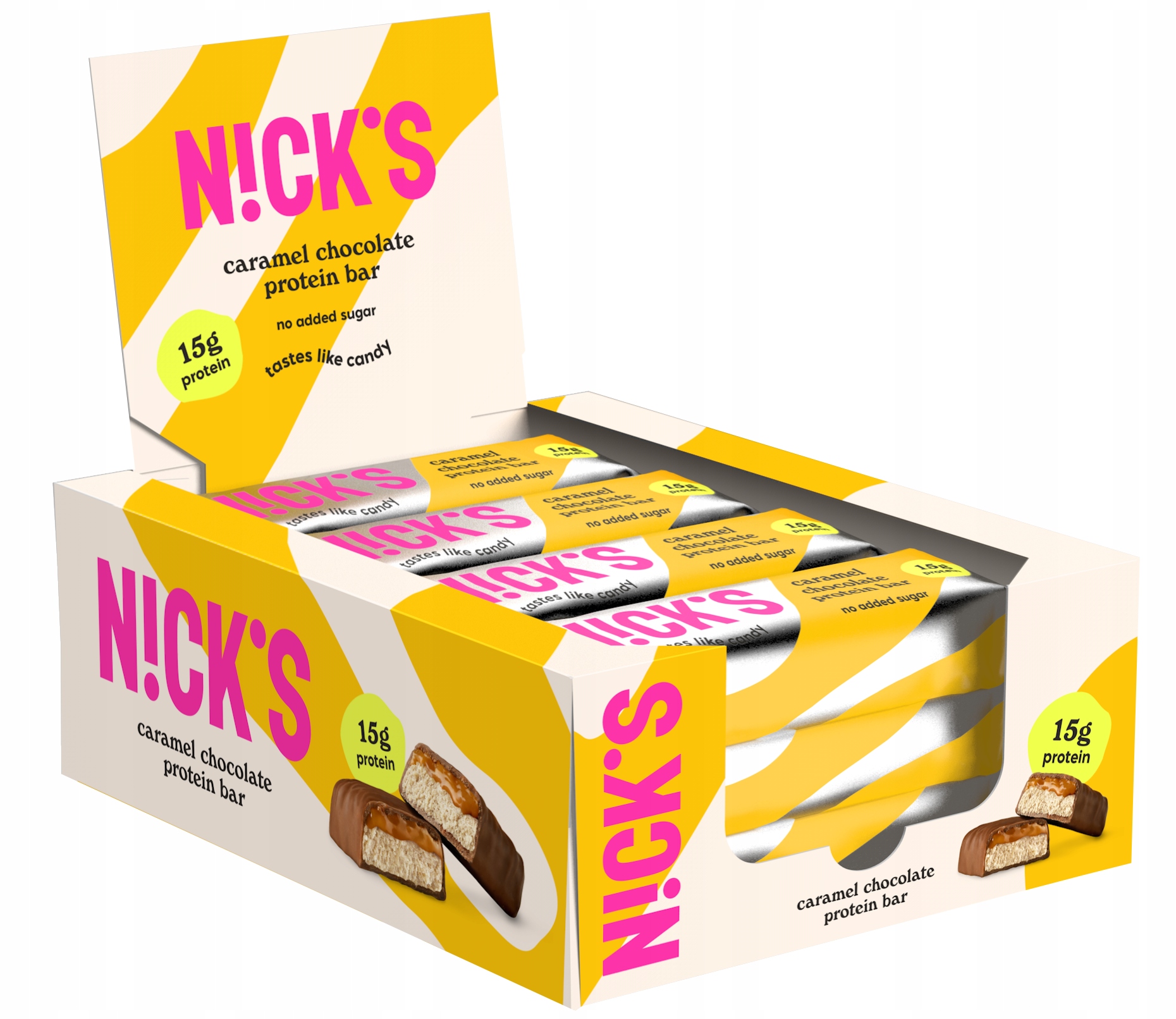 Nick's Protein Bar Caramel Chocolate 50g Fit Kartonik 12 sztuk
