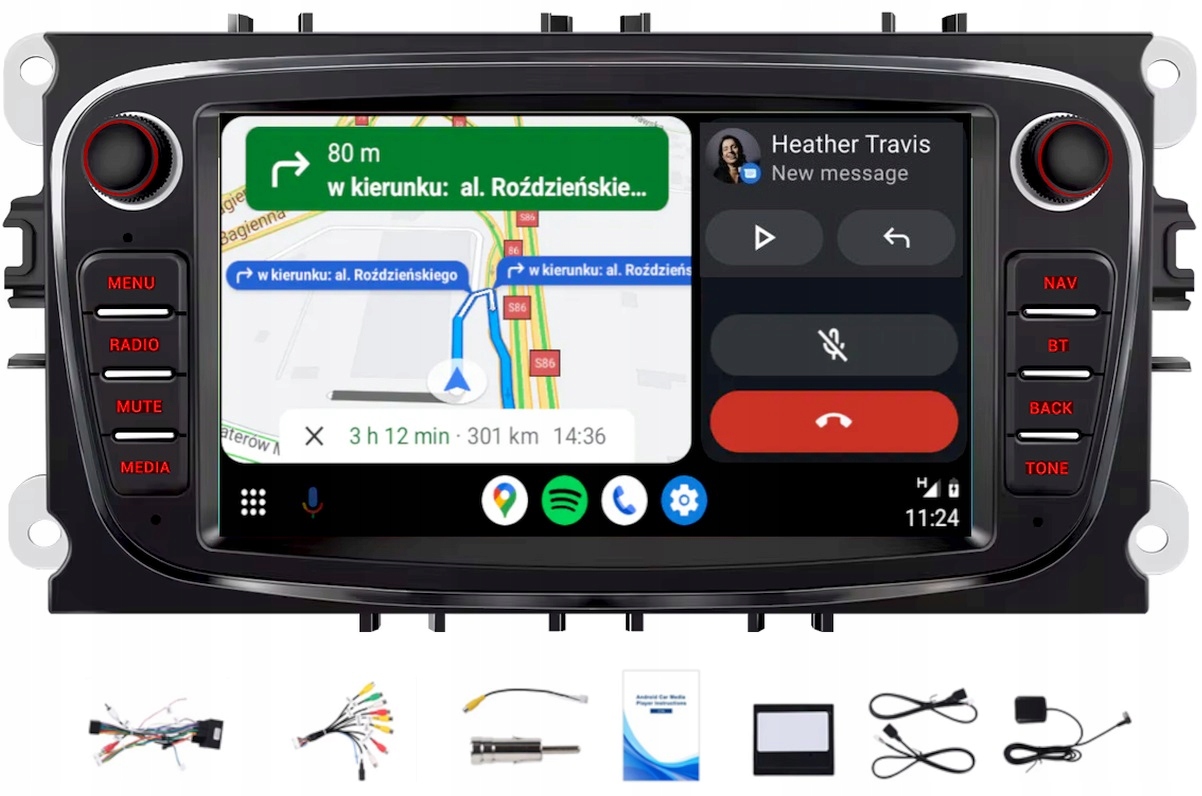 Navigační Rádio Android Ford Focus S-max Mondeo MK3 Wifi Carplay 6/128 Gb