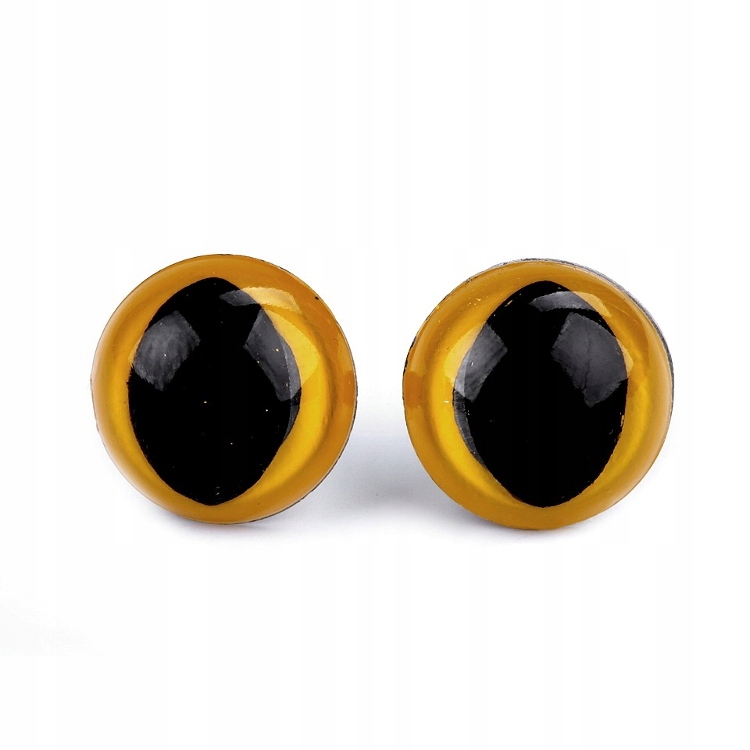 KOCIE OCZY DO MASKOTEK ŻÓŁTE 14mm - STRASZYDŁA