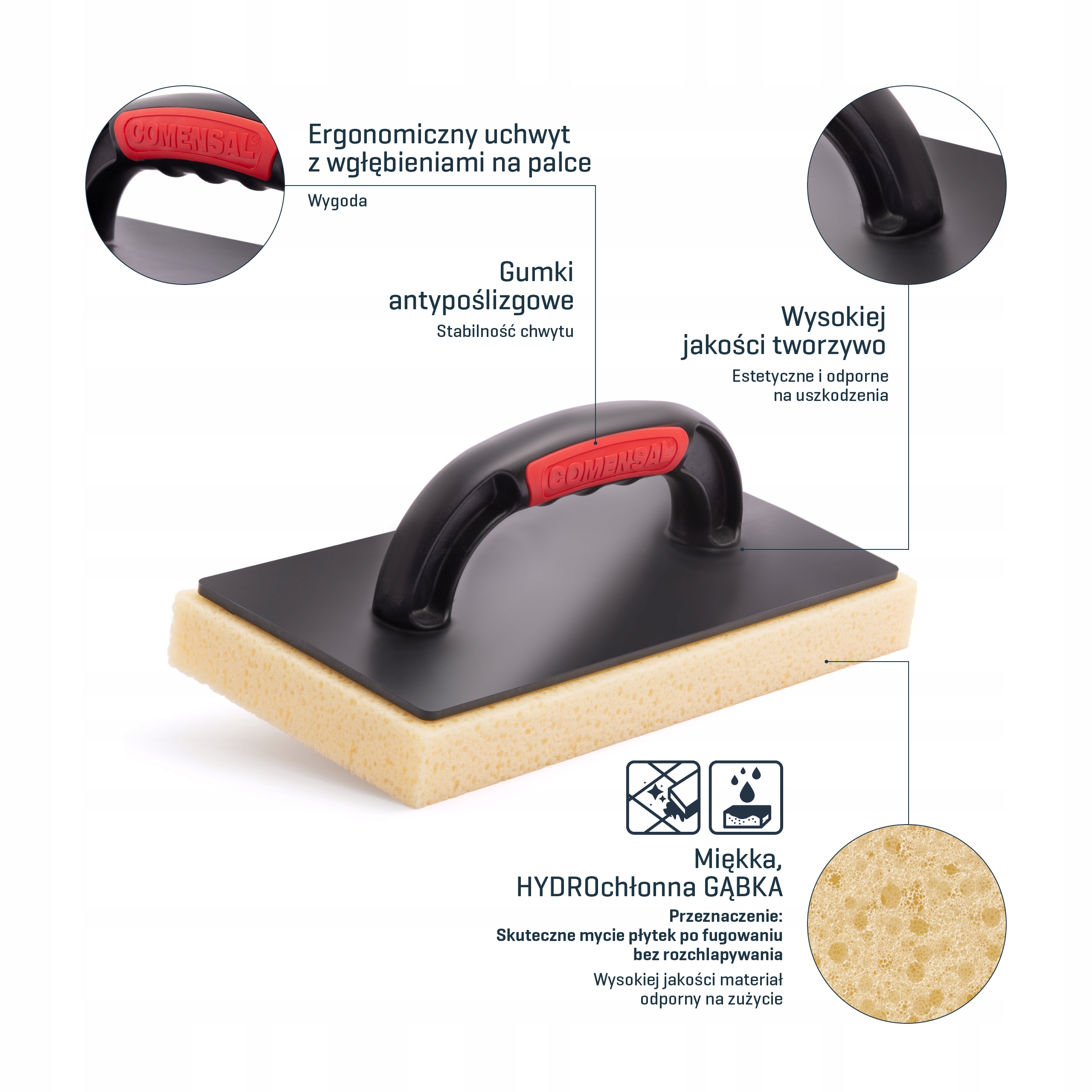 COMENSAL Paca z Gąbką gęstą HYDROCHŁONNA 130x270mm Typ paca