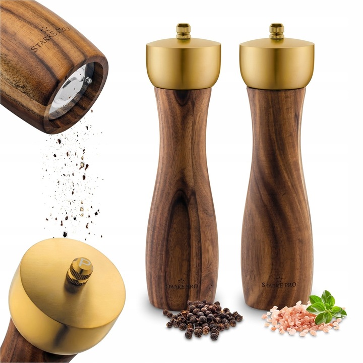 Sada 2 ručních mlýnků na sůl a pepř Starke Pro Epirus