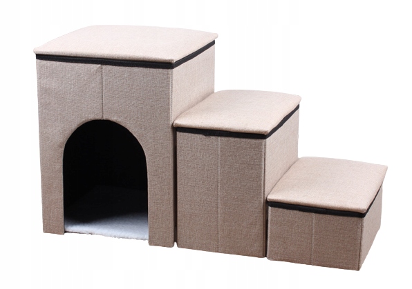 Levně Skládací Schody Pro Zvířata, Béžová Barva