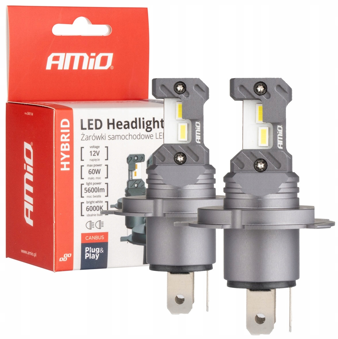 Żarówki Led H4 1:1 Rozmiar Dopasowane Hybrid 6000K 60W 5600LM