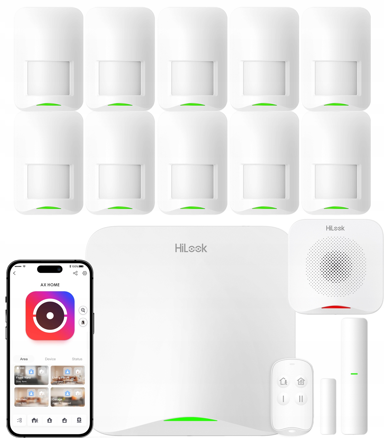 Alarmová sada 10 detektorov Pir Syrena Ax Home HiLook Hikvision WiFi LTE/4G