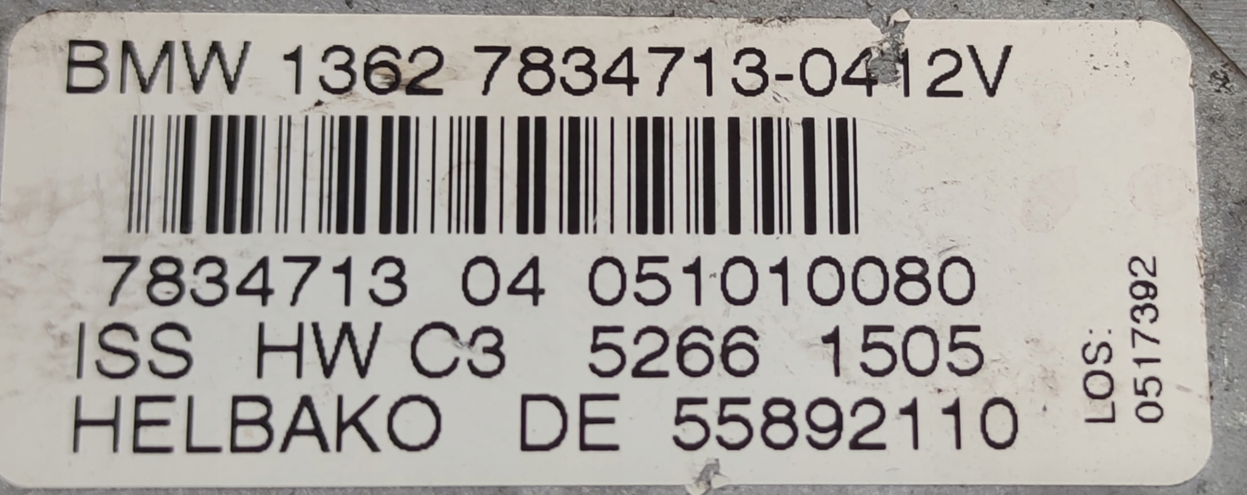 BMW M6 E63 M5 E60 STEROWNIK PRĄDU JONOWEGO 7834713 Producent części BMW OE