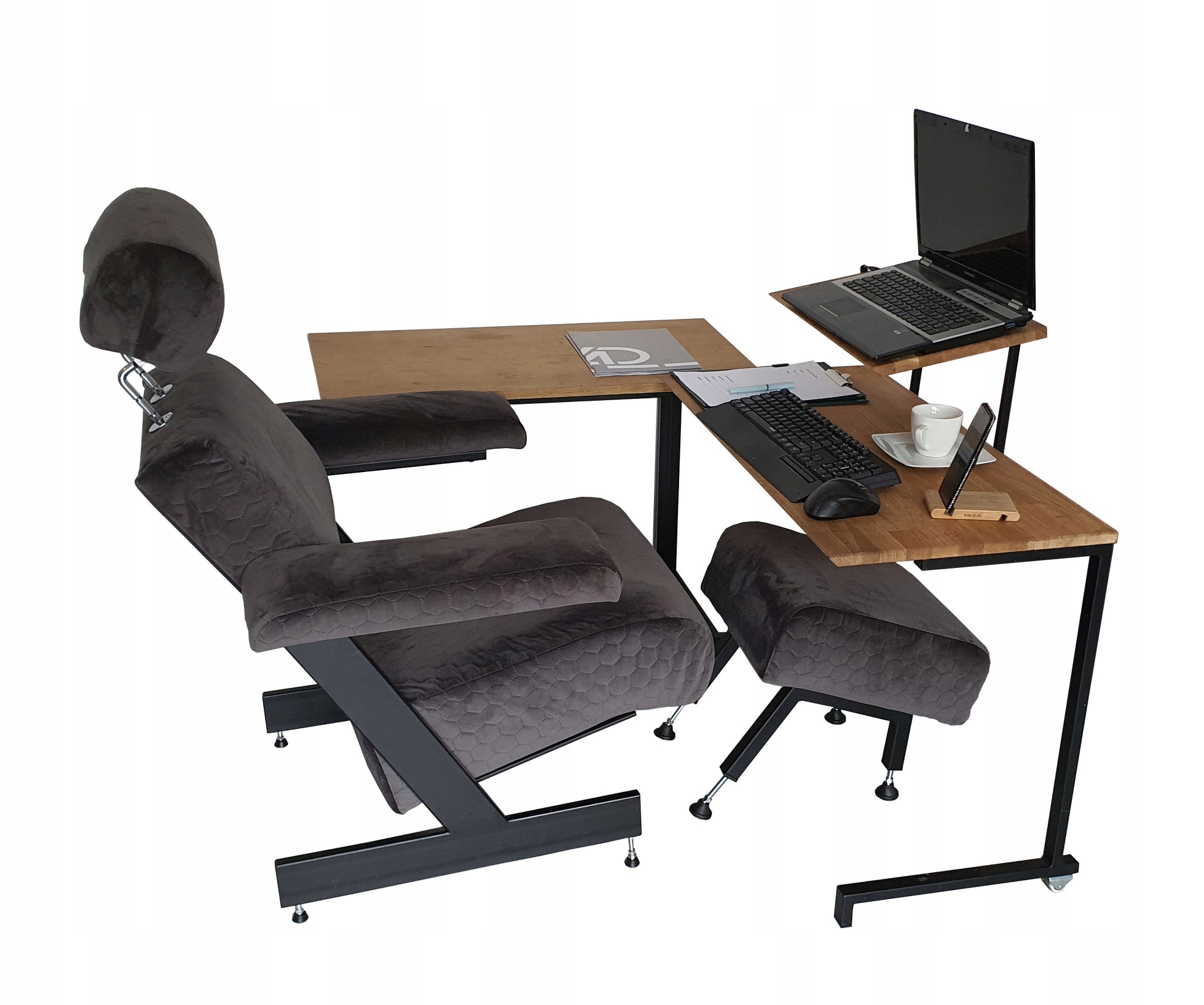 FOTEL DO LAPTOPA KOMPUTERA JULIA ZESTAW STOLIK