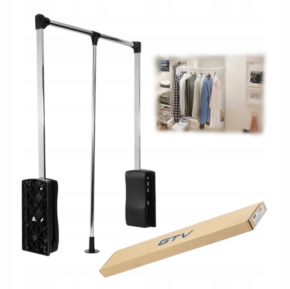 Olejový Pantograf Hydraulická Tyč Sklápěcí Věšák Černý 87,5-120 cm