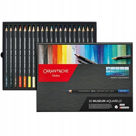 Sada akvarelových pastelek "Museum Marine", 20 různých barev, šestihranné,