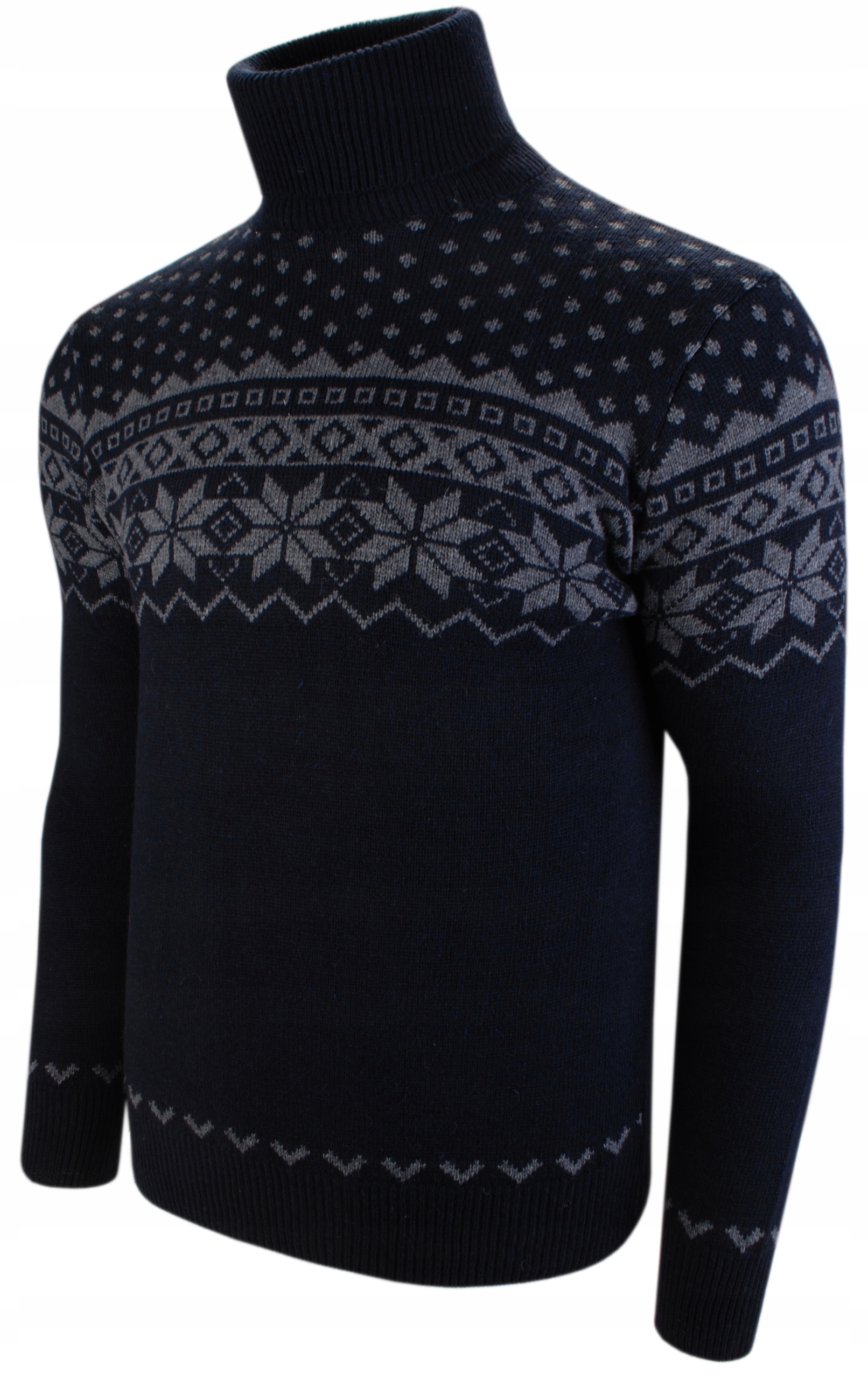 

XL-Wełniany sweter-golf wzór norweski turecki 93/2
