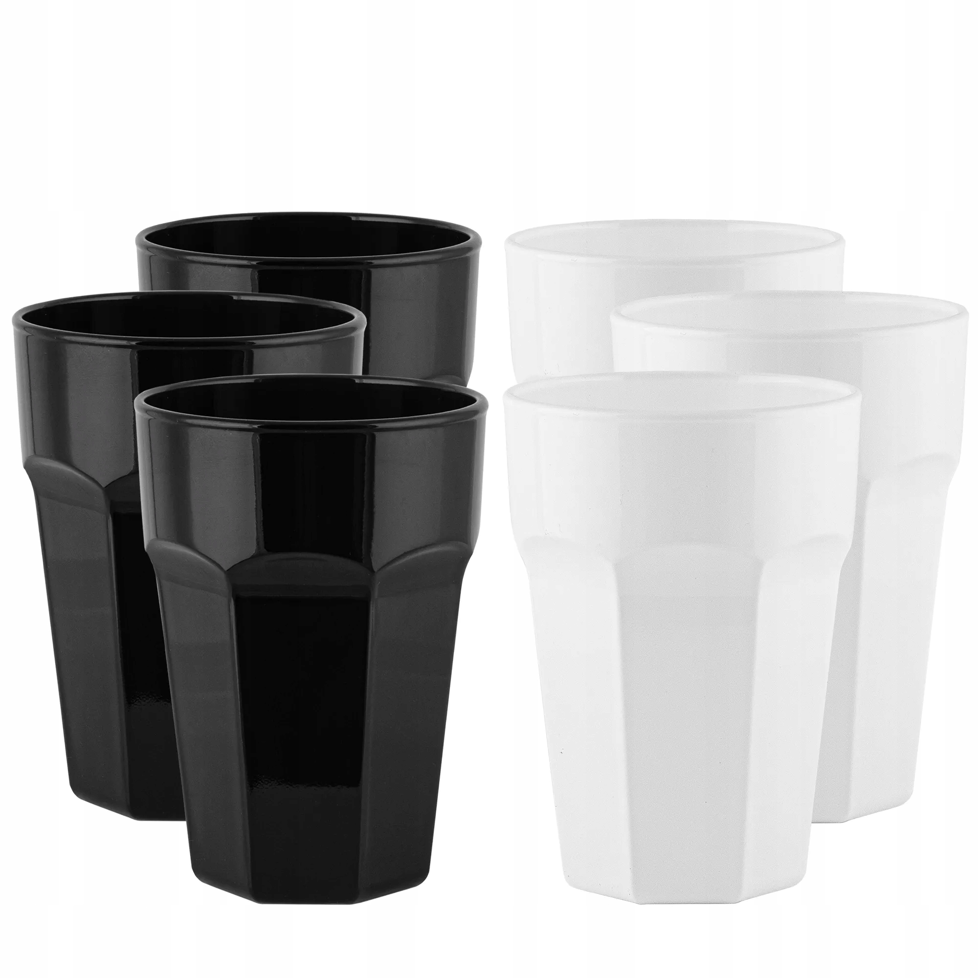 

Zestaw szklanek 6x370 ml czarne białe Nowoczesne
