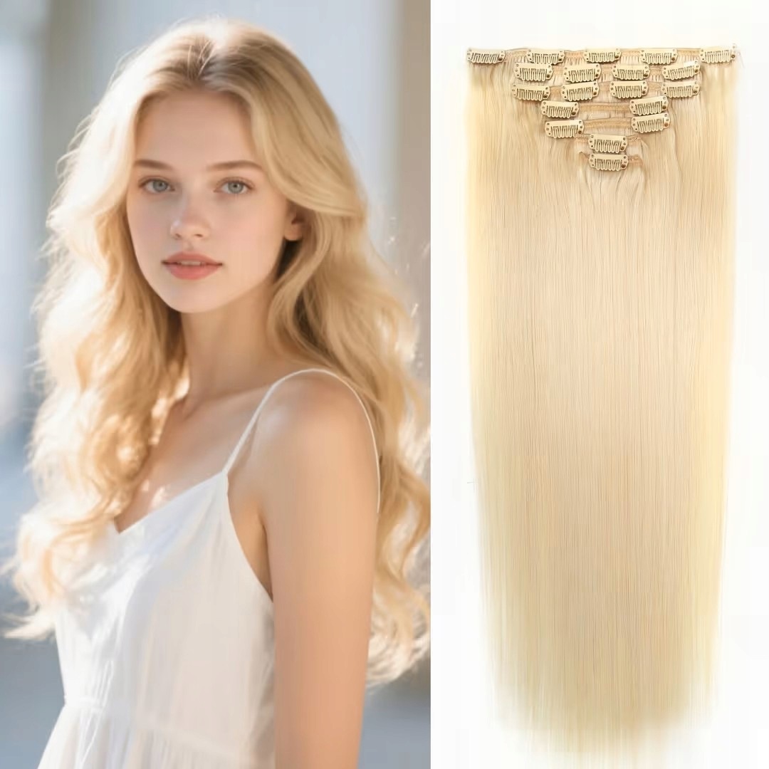 Přírodní lidské vlasy Remi Clip-in #60 platinový blond 30 CM 1.7