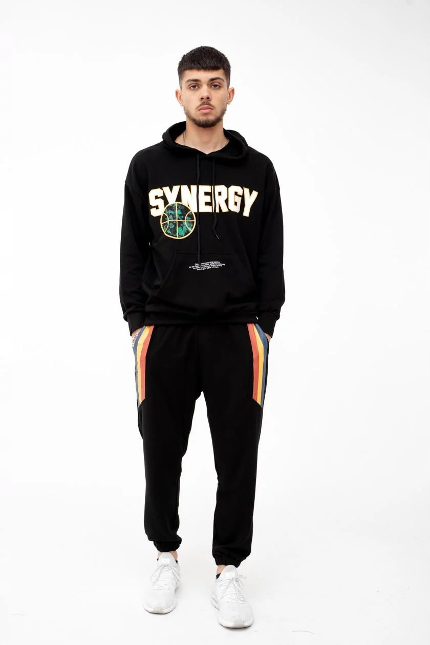 Tepláková Souprava Pánský Míč Tepláky Sport Plus Eighteen Synergy Černá L