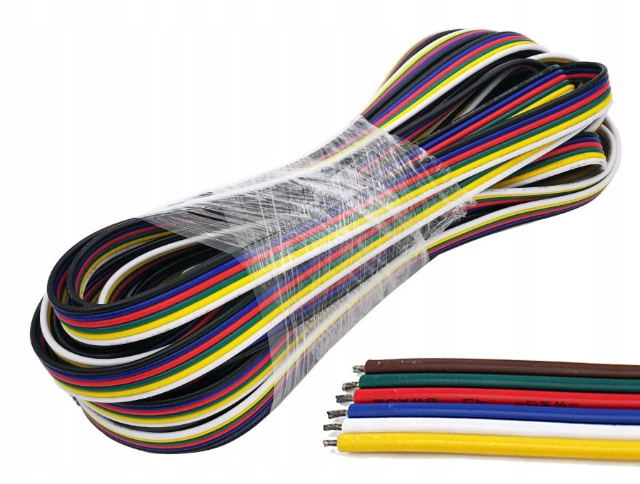 

Kabel przewód 6-żyłowy kolorowy taśm led Rgbw +cct
