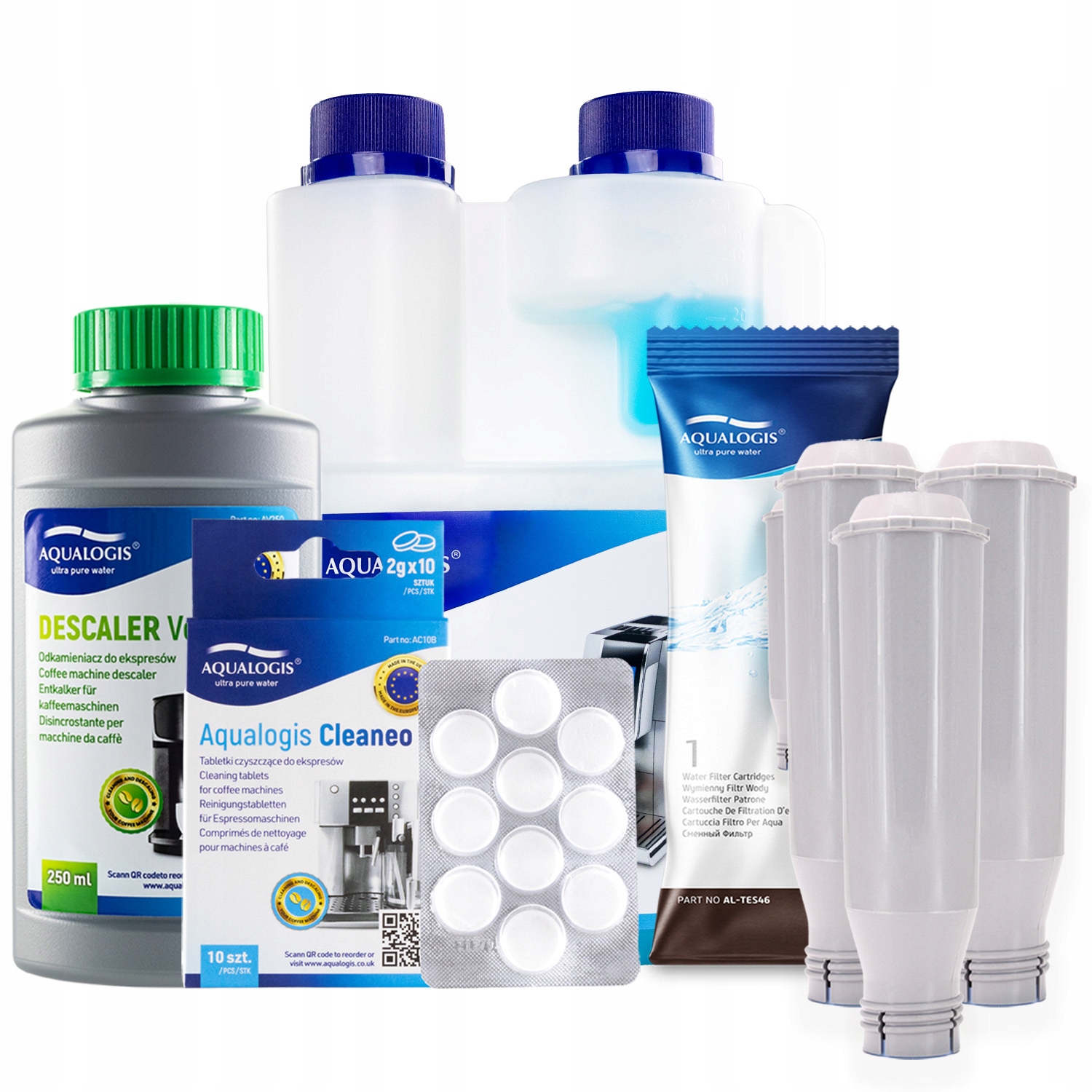 3x Filtr do kávovaru Krups AL-TES46 Tekutina Odvápňovač 250 ml Tablety