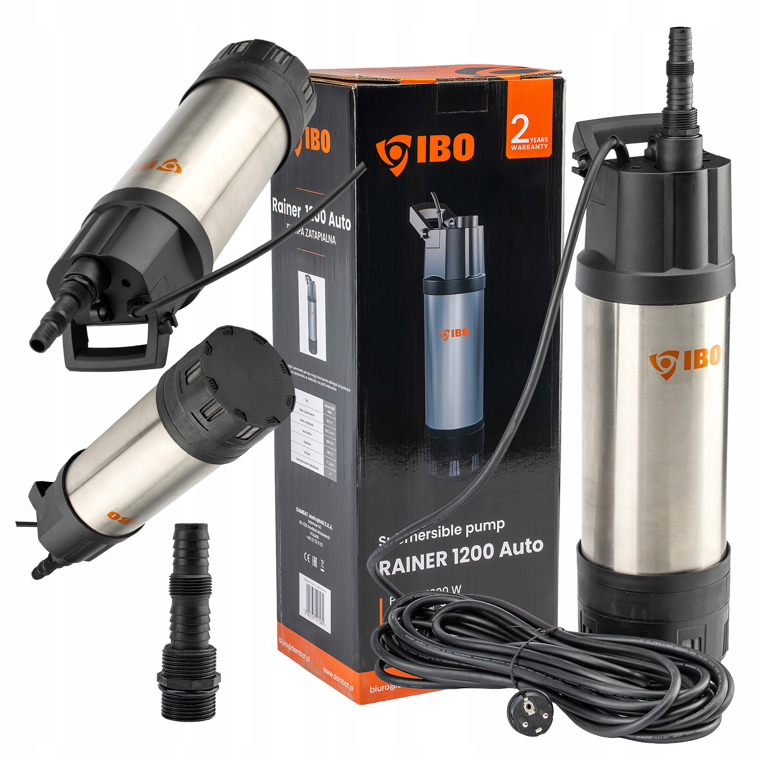 Pompa Zatapialna Zanurzeniowa Do Wody Rainer 1200 Automatyczna Solidna Ibo