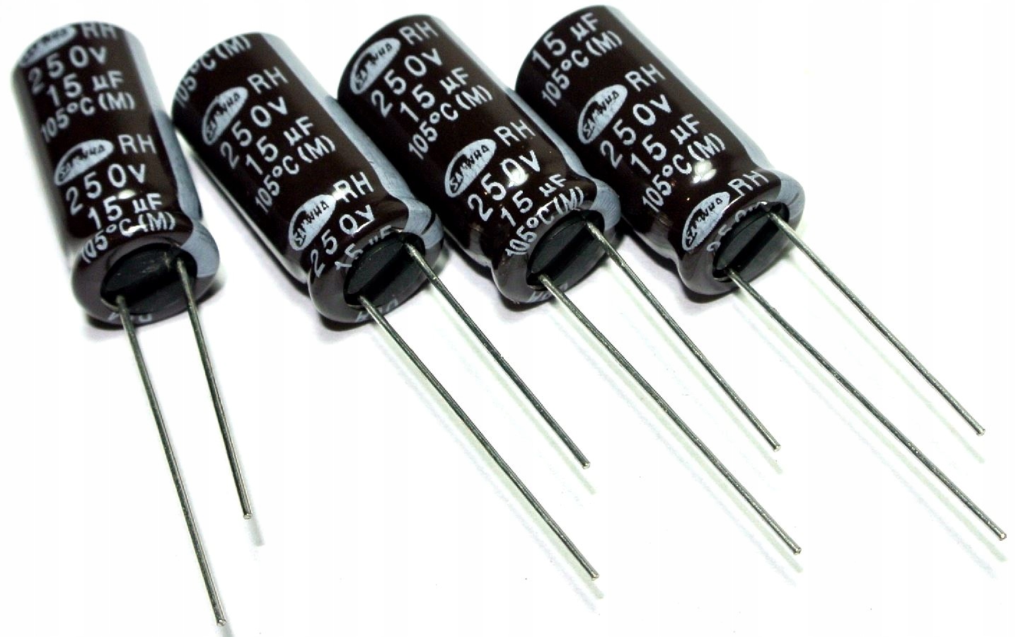 15uF 250V 105' Samwha Rh kondensator elektrolityczny 10x21mm [4szt]