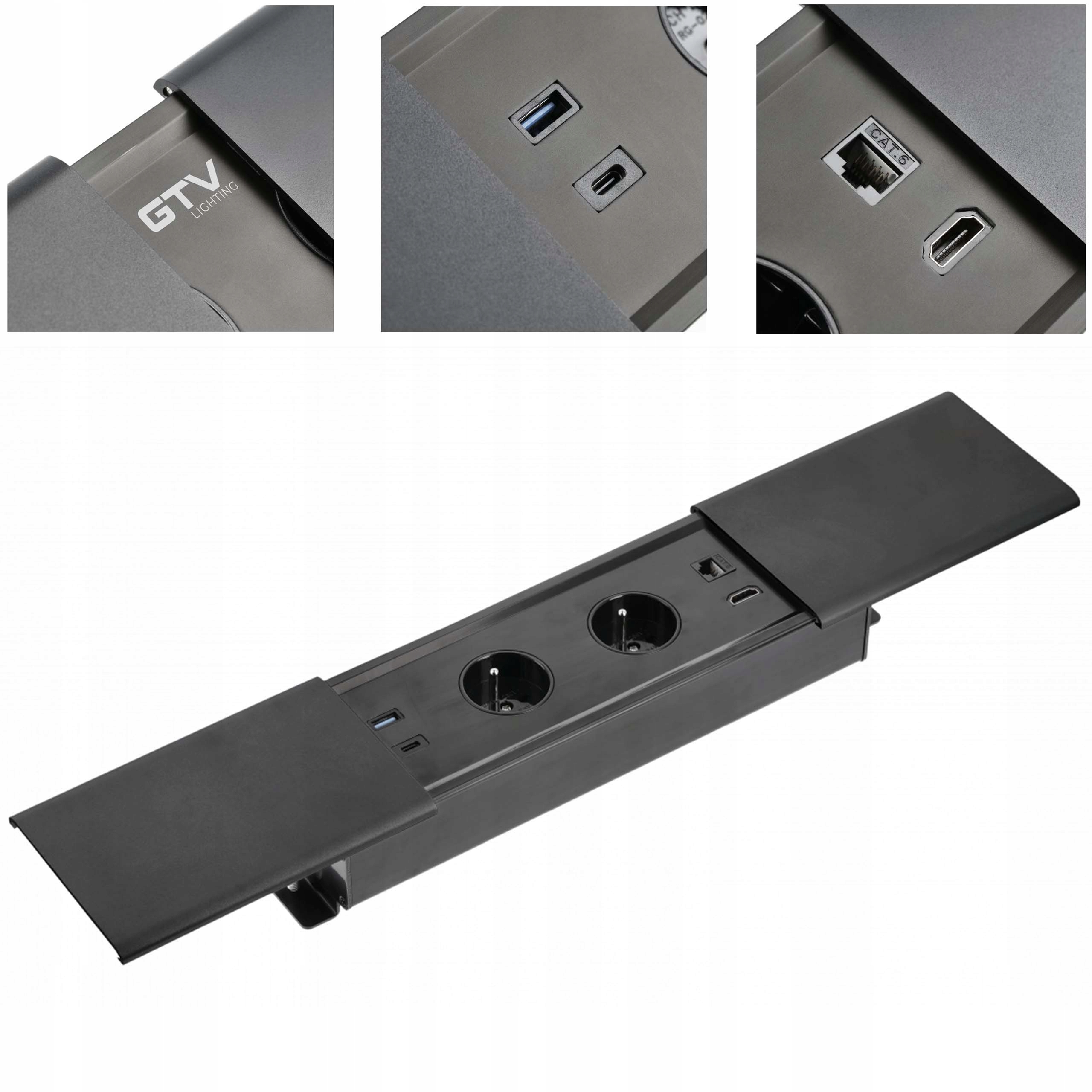 Prodlužovací kabel stolní zapuštěný Prestino 2xGF 1,5m