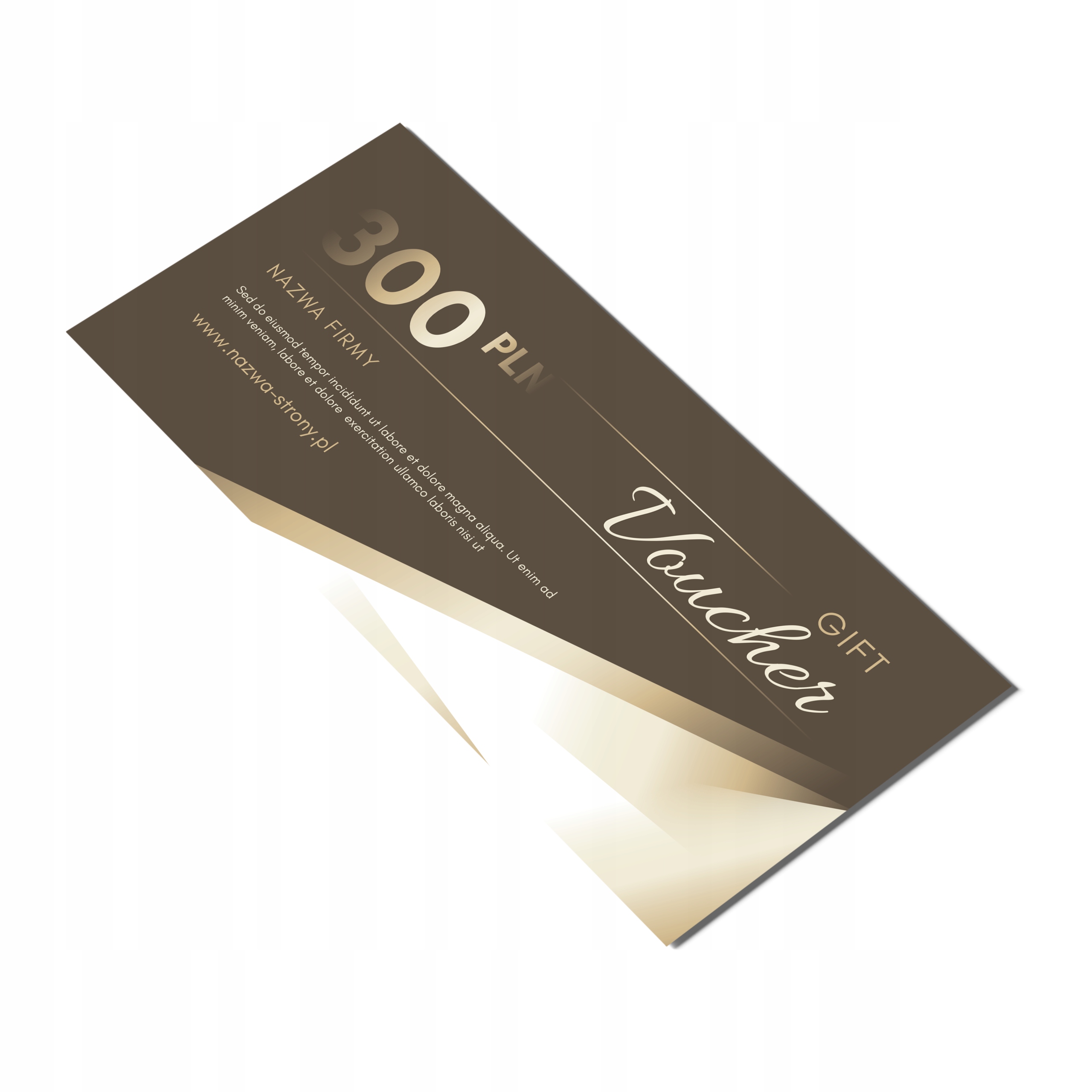 Vouchery prezentowe luksusowe MAT 99x210mm 350g PROJEKT W CENIE 50 sztuk Format papieru format DL