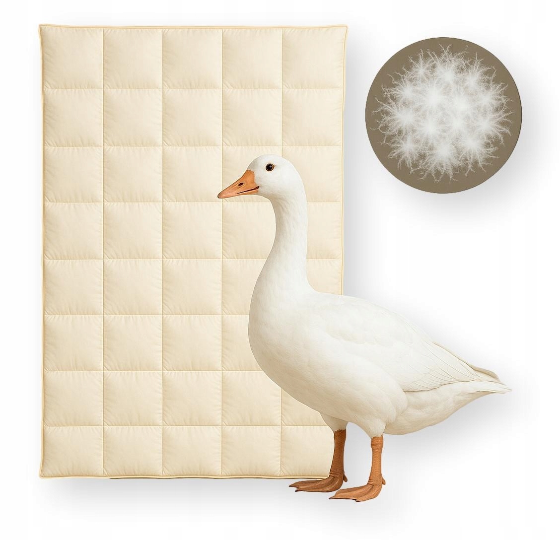Péřová přikrývka zimní 160x200 classic teplé husí peří s Eco obalem