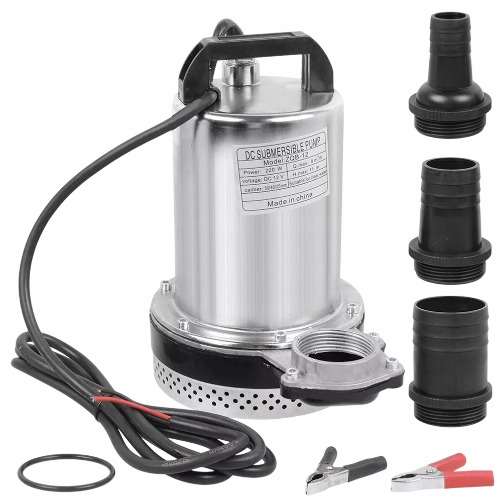 Výkonné Ponorné Čerpadlo Pro Čistou Vodu A Špinavou Dešťové Vody 220 W 12 V 8000 L/h