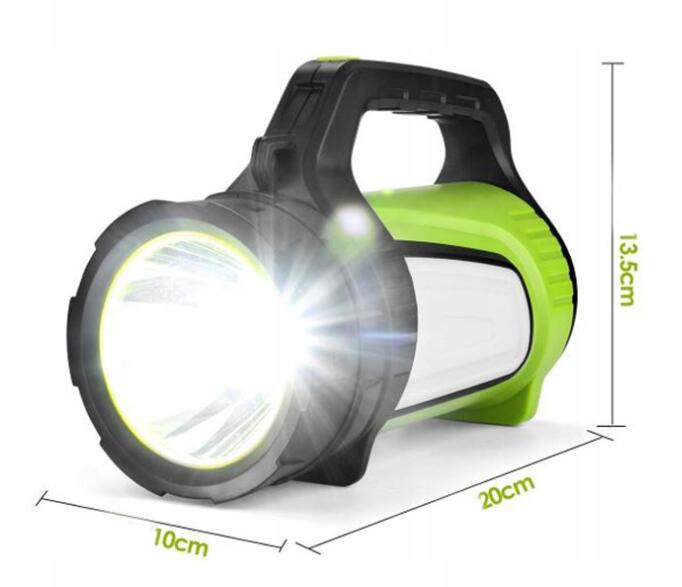 MOCNA LATARKA SZPERACZ LED AKUMULATOROWA POWERBANK lampka reflektor Zasilanie akumulatorowe