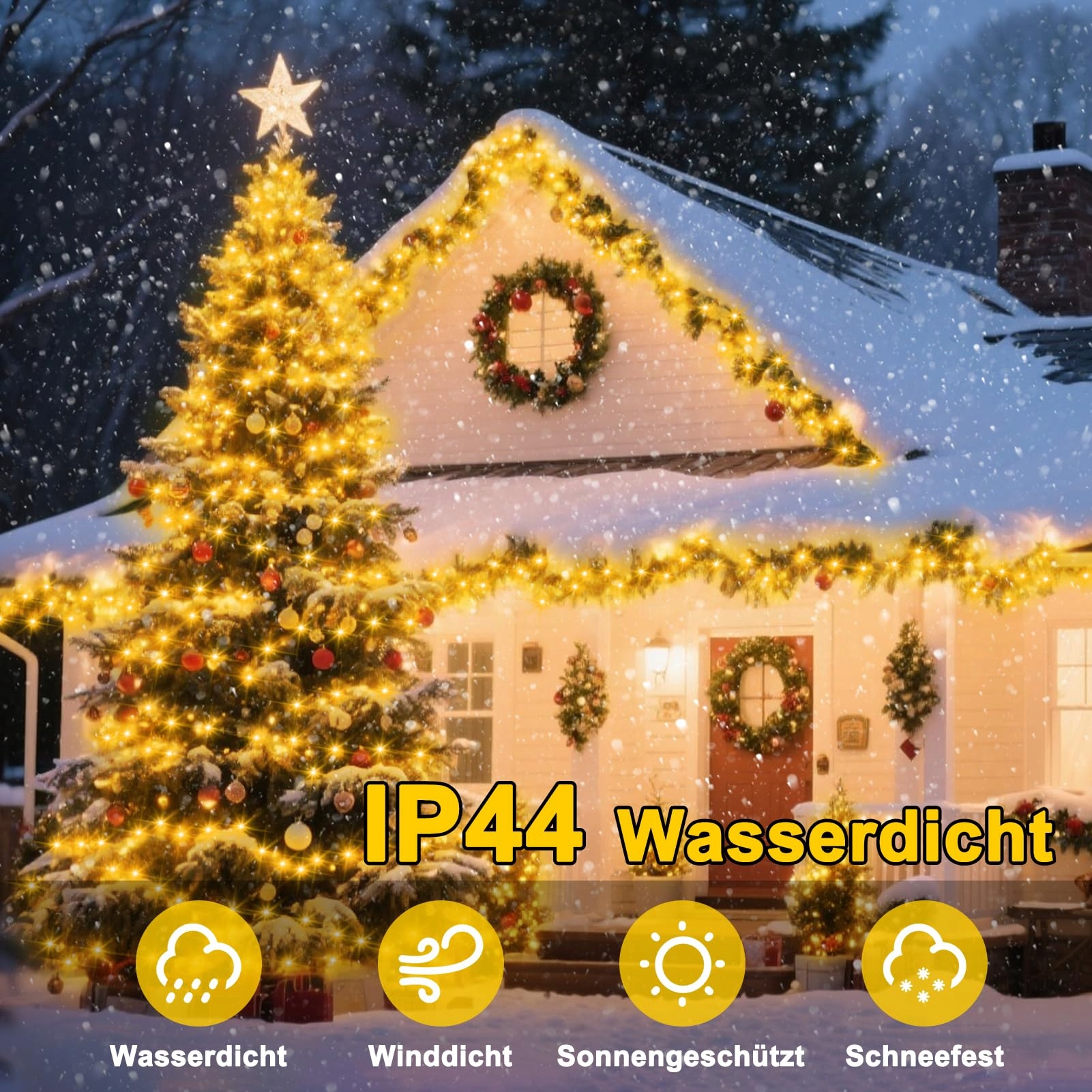 CCILAND Lampa LED 20M 200 LED Świąteczne Oświetlenie Zewnętrzne Wodoodporne — miniatura 6