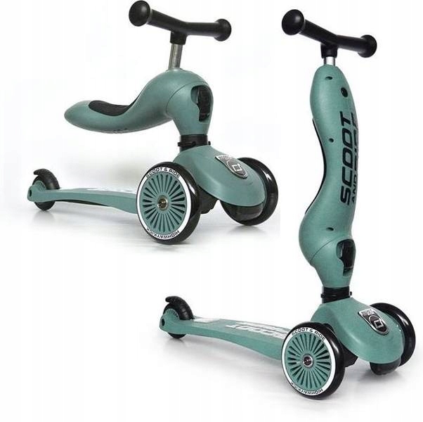 HULAJNOGA TRÓJKOŁOWA JEŹDZIK SCOOT & RIDE HIGHWAYKICK 1 FOREST ZIELONA Hamulec tak