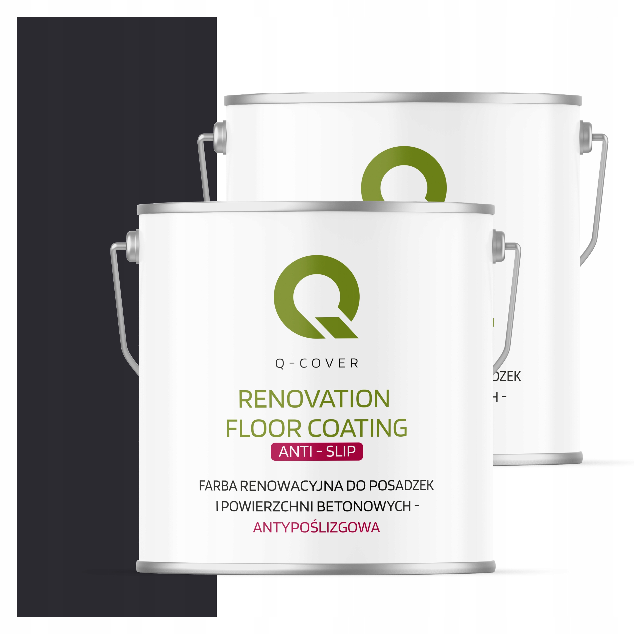 Farba na betón protišmyková, renovačná 5L Farba čierna RAL9005 Matná