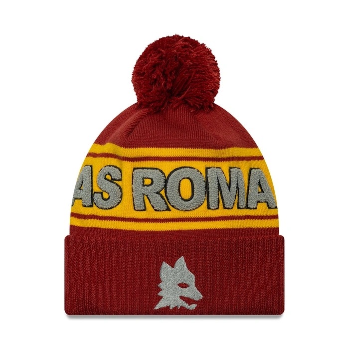 Čepice New Era zimní dámská As Roma série a s bambulí teplá akrylová