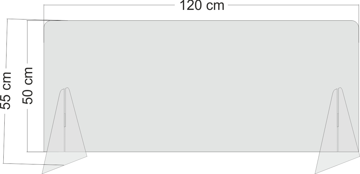 Pleksa osłona na ladę 120x50/55 pleksi 3mm