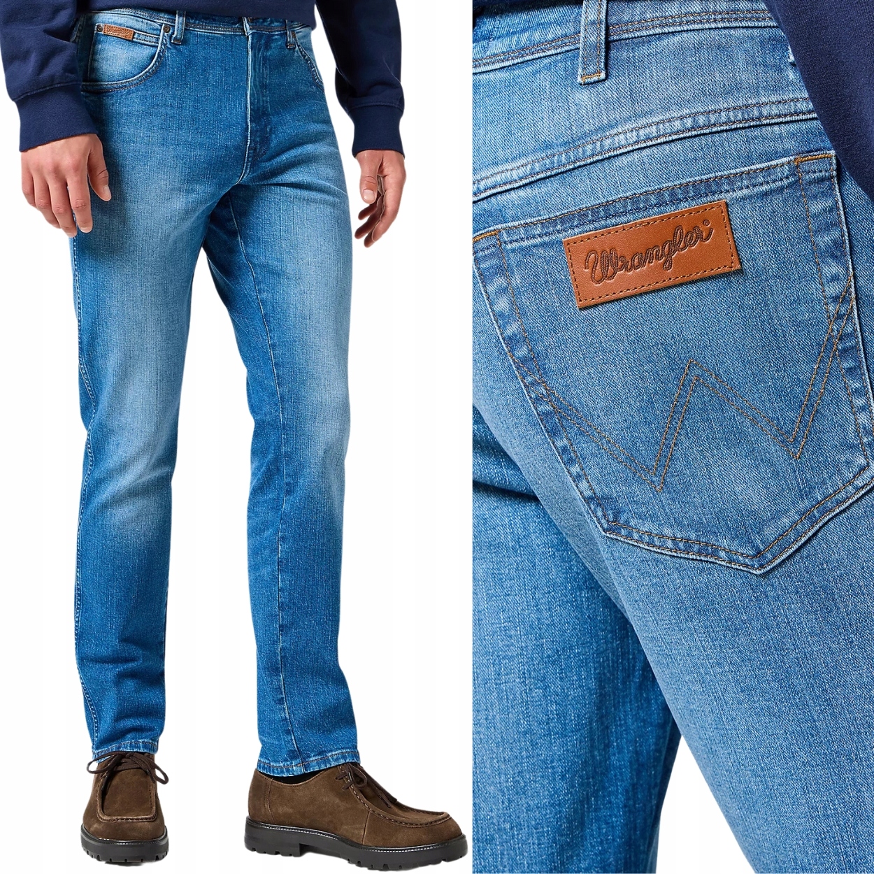 Wrangler Texas Slim Prairie Blue lehce přiléhavé džínové kalhoty W33 L34